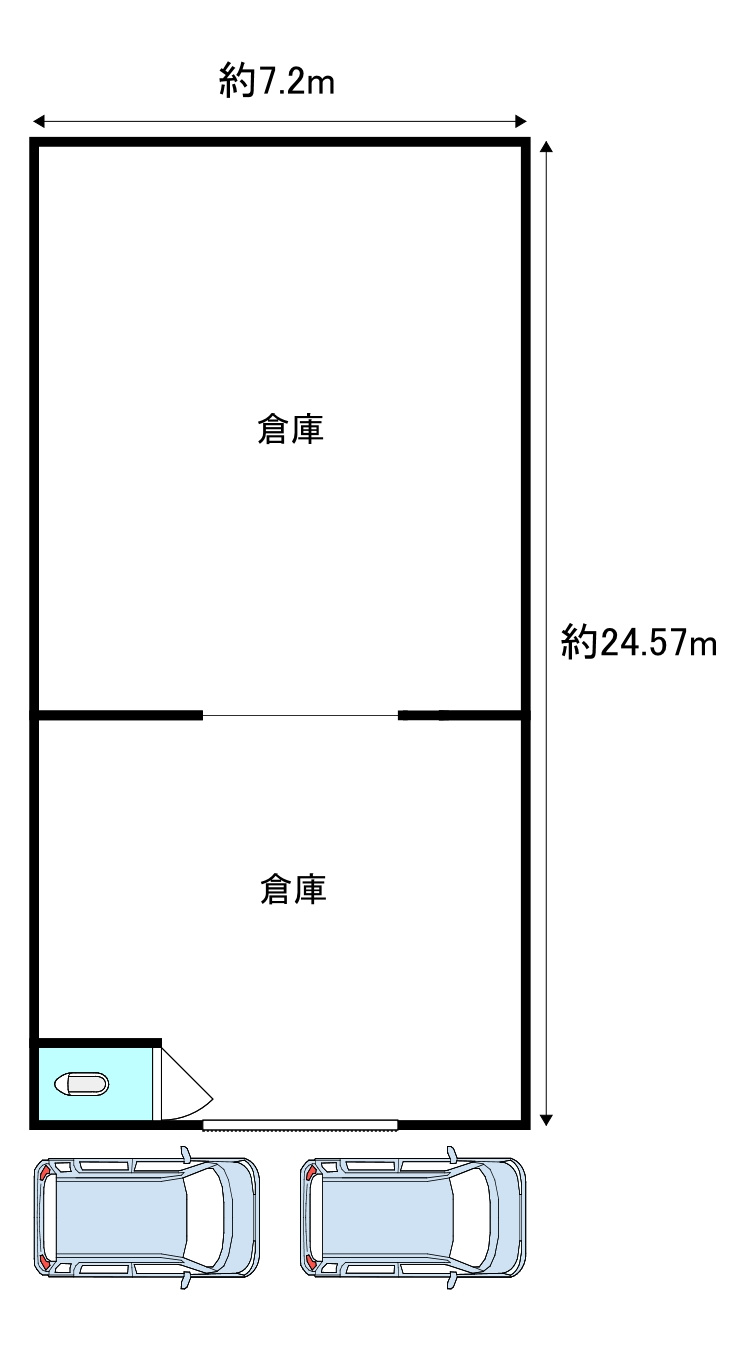 桑才新町倉庫の間取り|入口採寸
幅:2.3m
高さ:2.2m