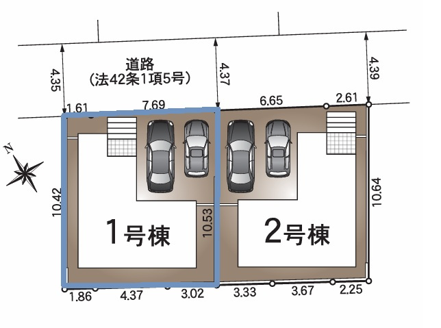 高知市百石町４丁目 -第４-1号棟-新築戸建ての区画図|1号棟