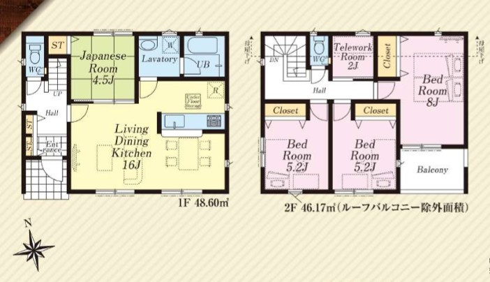 八王子市　中野上町　新築一戸建て　３６期の間取り|～南向き4SLDK　収納豊富、インナーバルコニーの間取りです～