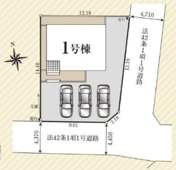 八王子市　中野上町　新築一戸建て　３６期の区画図|～東南角地につき陽当たり・風通しも良好です～
