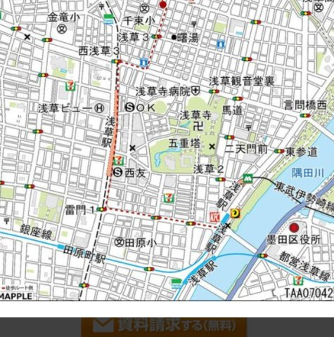 プレサンスジェネ浅草EASTの地図