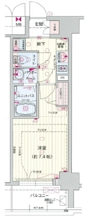 プレサンスジェネ浅草EASTの間取り