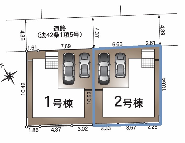 高知市百石町４丁目 -第４-2号棟-新築戸建ての区画図|2号棟