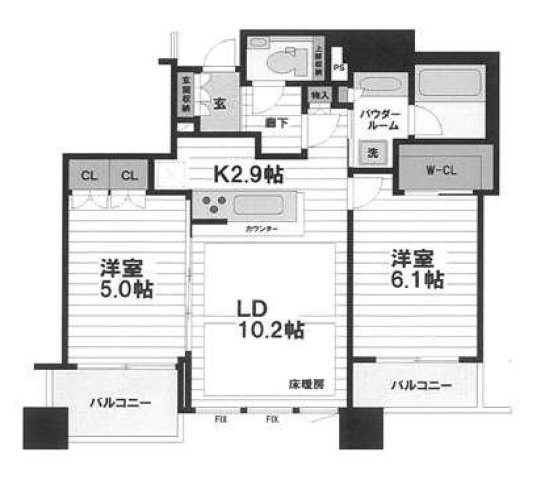 シティタワー大阪本町の間取り