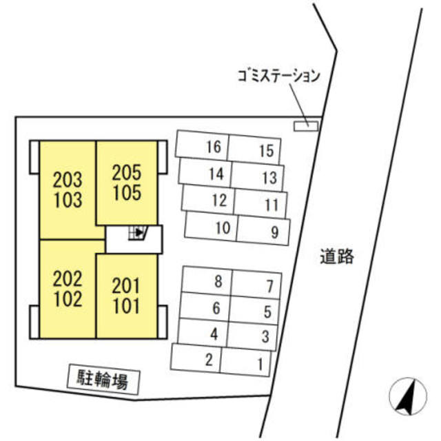 コンフォートたらみDの区画図