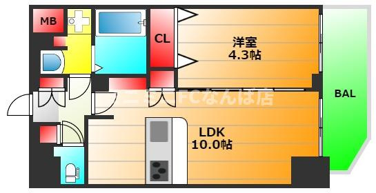 プレサンス中之島公園アティレの間取り|現状有姿　フローリングなどの色は現状有姿です