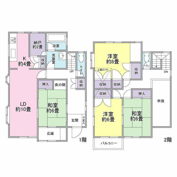 北小渕字南切の中古住宅の間取り