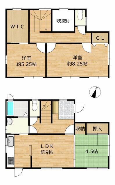 富士市中丸の中古一戸建の間取り