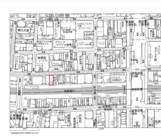 大阪市中央区西心斎橋２丁目の店舗一部の地図