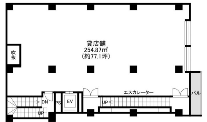 大阪市中央区西心斎橋２丁目の店舗一部の間取り