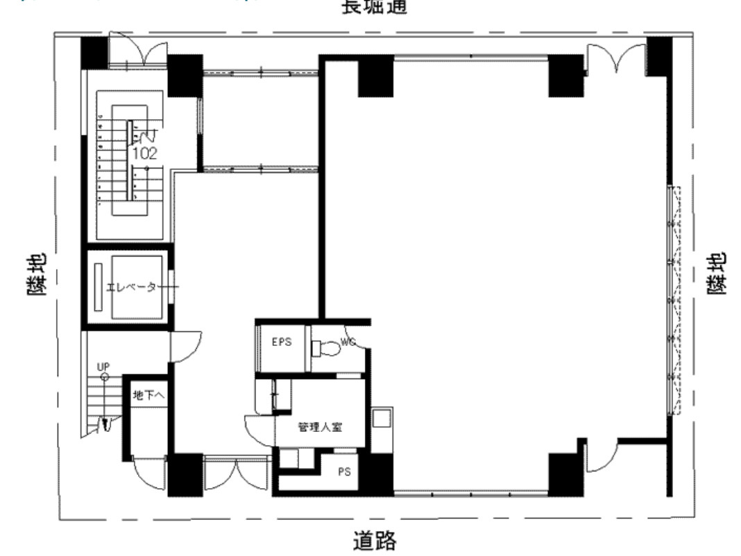 大阪市中央区島之内１丁目の事務所の間取り