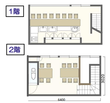 大阪市中央区平野町３丁目の店舗一部の区画図