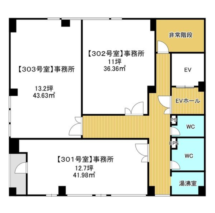 大阪市中央区島之内１丁目の事務所の間取り