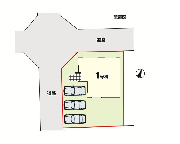 郡山市喜久田町字入ノ内　　　  １号棟　　富田東小学校、富田中学区　の区画図