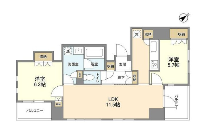 中央区湊３丁目の賃貸マンションの間取り