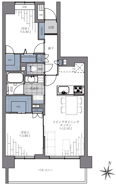 イーストパークス大島セントラルスクエアの間取り