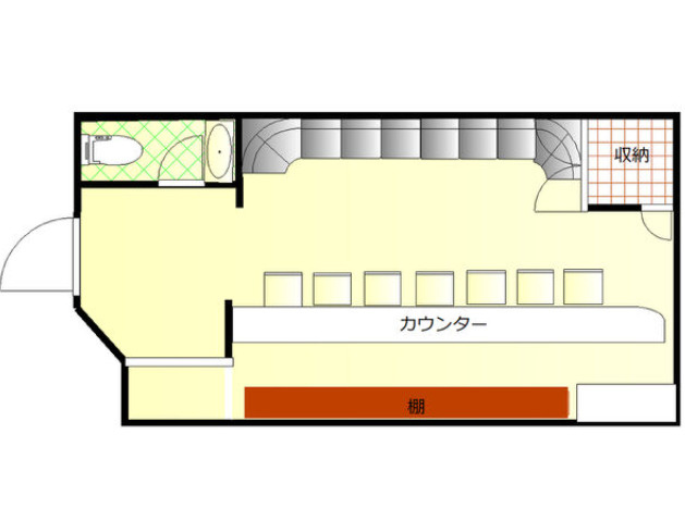 大阪市北区曾根崎新地１丁目の店舗一部の間取り