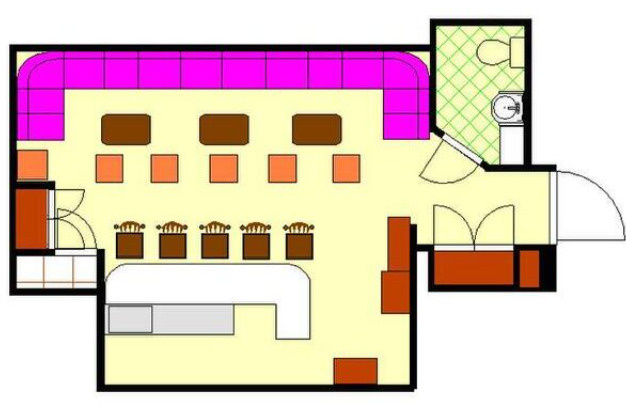 大阪市北区曾根崎新地１丁目の店舗一部の間取り