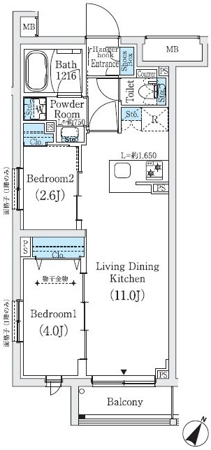 豊島区巣鴨１丁目の賃貸マンションの間取り