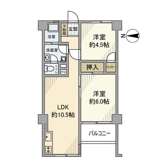 イトーピア国立マンションの間取り