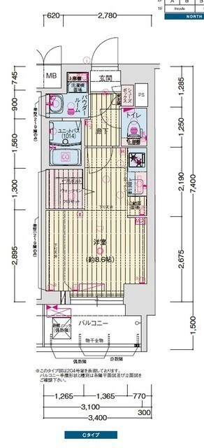 プレサンス名古屋菊井セルカの間取り