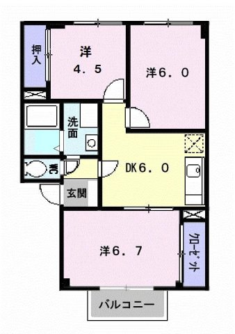 メゾン・アンソレイエⅠＡの間取り