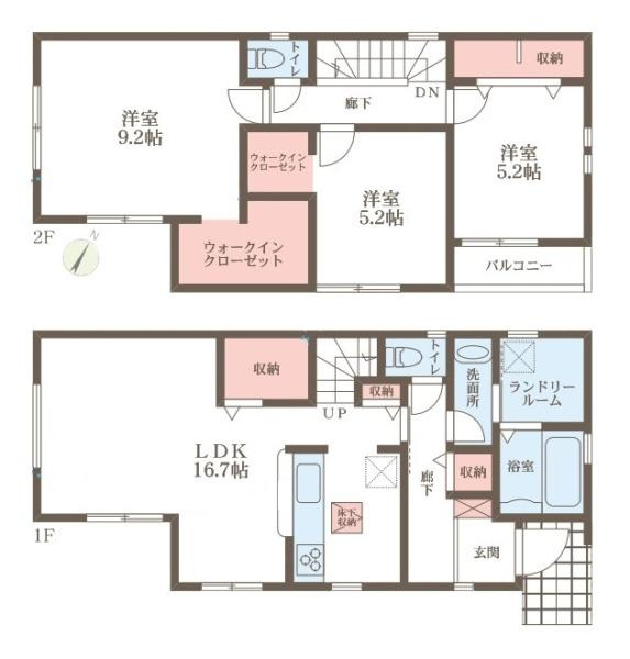 リーブルガーデン三碓 １号棟 ／新築一戸建の間取り