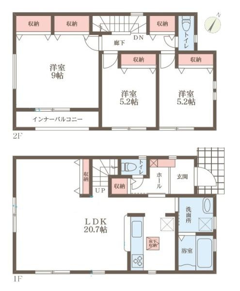 リーブルガーデン三碓 ２号棟 ／新築一戸建の間取り