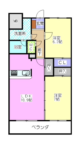 グランディール中京の間取り