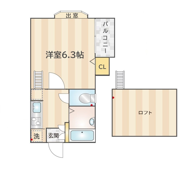 【間取り】 | ピュア大橋弐番館