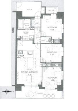 【間取り】 | グーディッシュ竹の塚弐番館