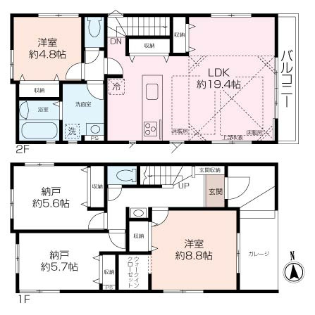 【開放的な吹抜リビング】茅ヶ崎市西久保 新築戸建の画像