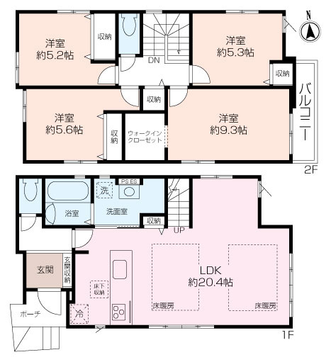 【20.4帖のLDK】茅ヶ崎市西久保 新築戸建の画像