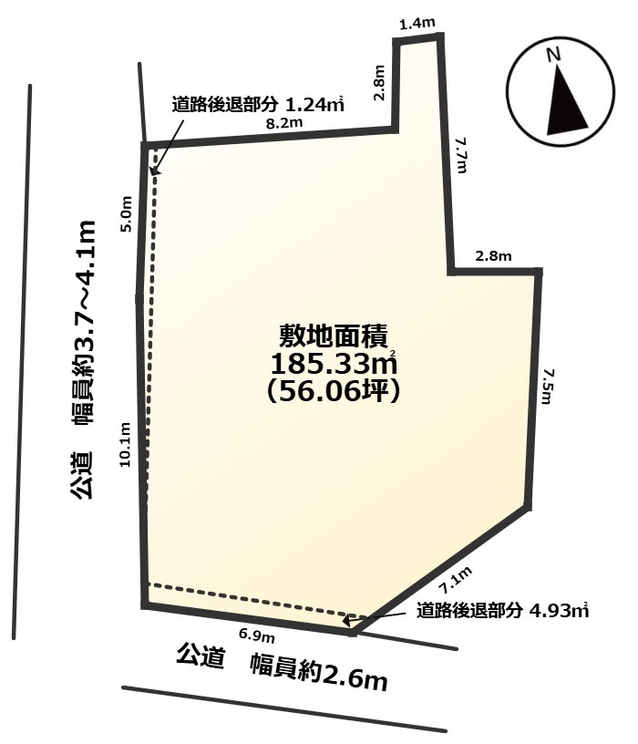 瀬戸市陶栄町売り土地の土地図