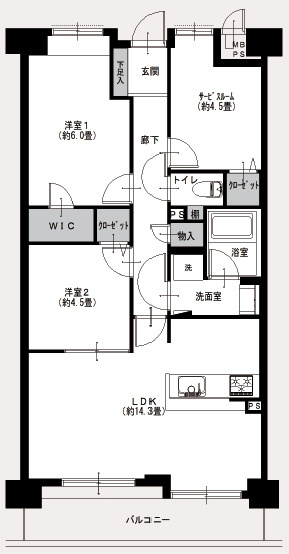 シャルマンコーポ板橋徳丸の間取り