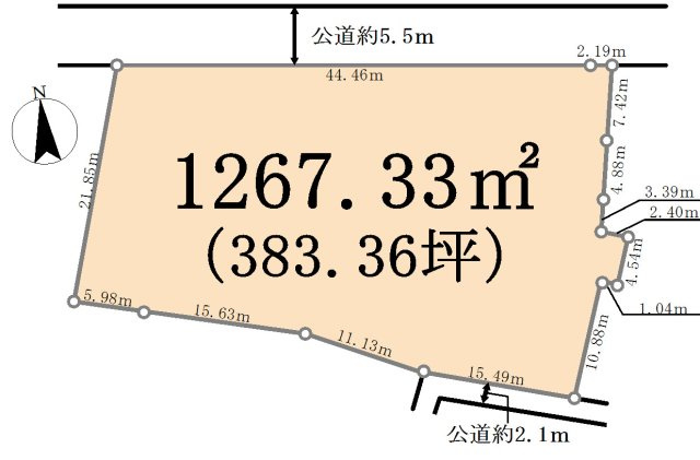 熊谷市本石一丁目139-1の一部　383坪の土地図