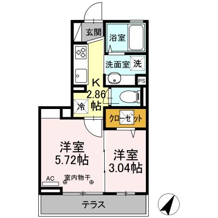primavera（プリマヴェーラ）旧D-Room秋津町の間取り