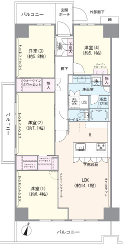 プラザ元加賀 白河AB棟の間取り