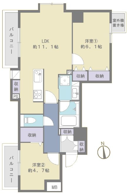 オーベル東綾瀬公園の間取り|8階部分3方角部屋につきまして日当たり・通風・眺望良好。新規リノベーション施工が完了いたしましたのでいつでも内覧が可能です。