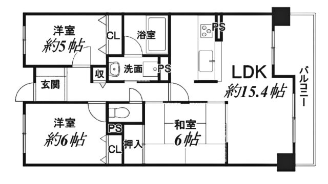 【間取り】 | グランデュール鴨川Ⅲ番館