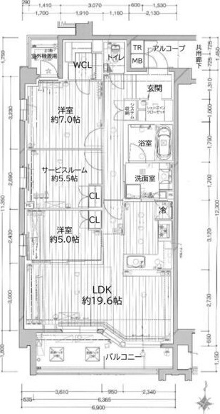 レ・ジェイド西宮北口の間取り
