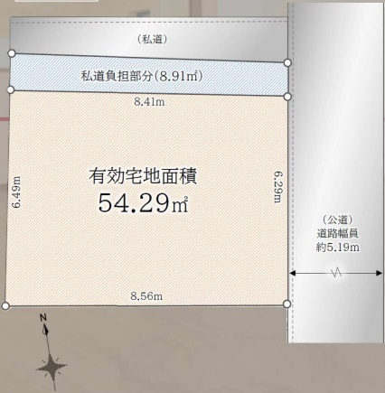 四谷本塩町売地の土地図