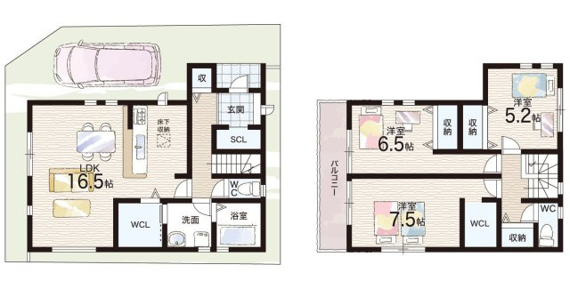 ◆羽曳野市西浦　第6期　新築一戸建ての間取り