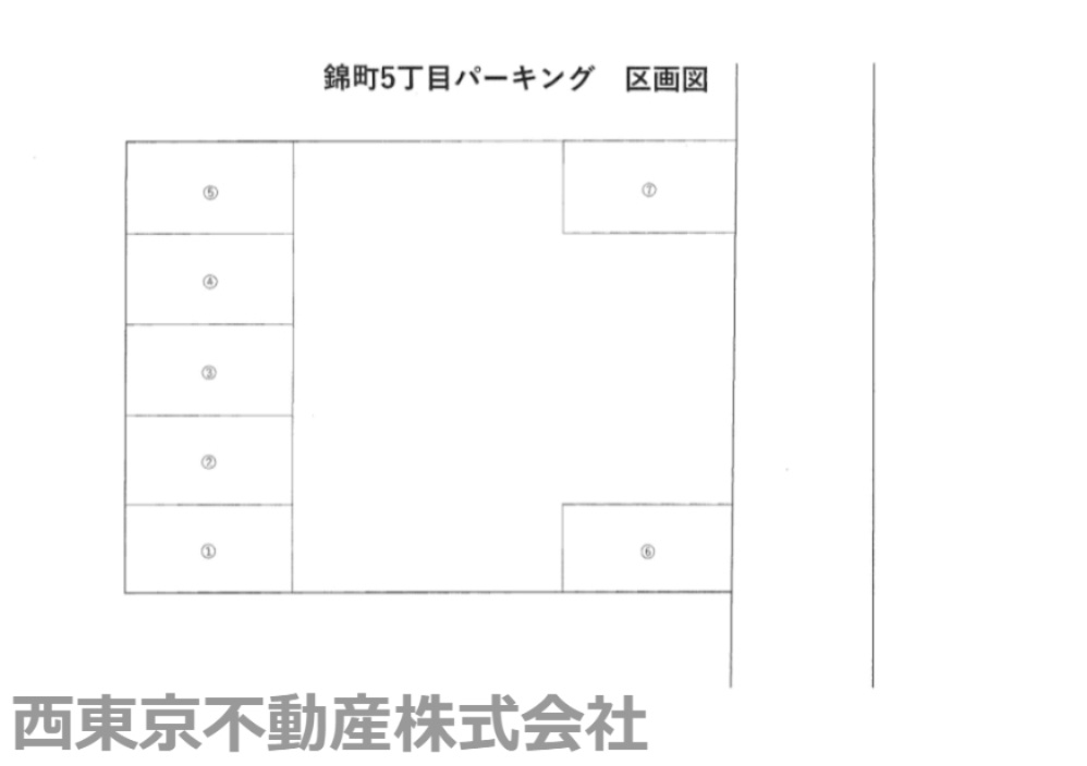 錦町5丁目パーキングの区画図
