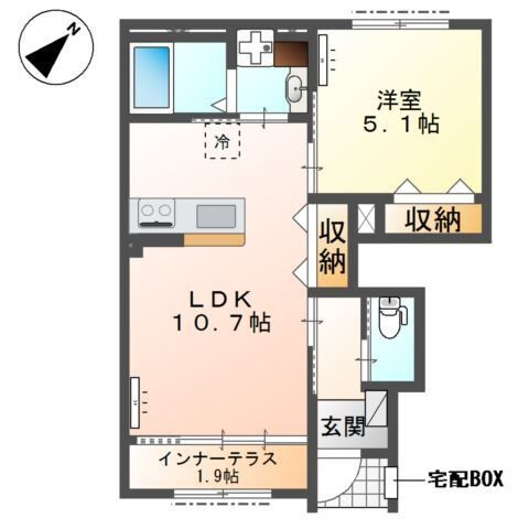東久留米市浅間町　アパート新築工事の間取り