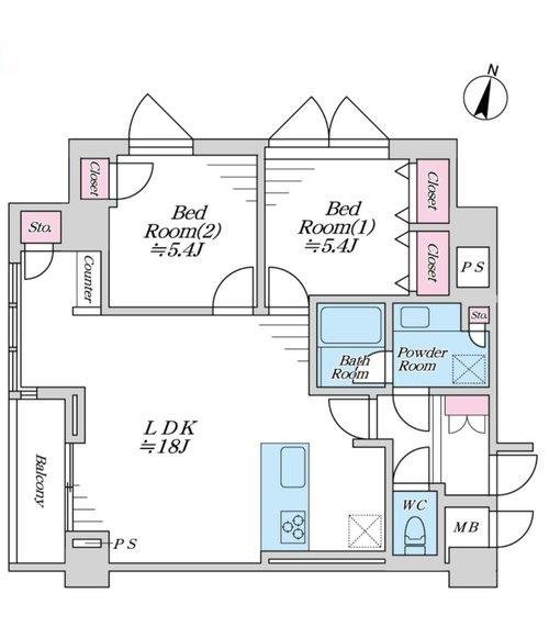 中野区本町３丁目の中古マンションの間取り