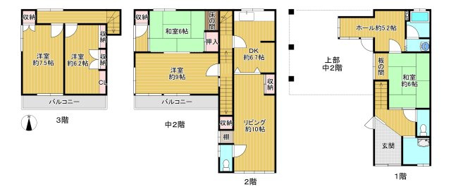 【間取り】 | 北三国ヶ丘町３丁　中古テラスハウス