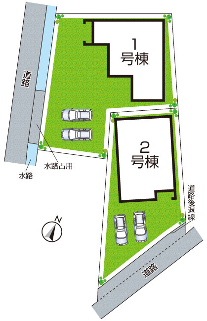 守山市小島町　第1期　新築一戸建ての区画図|全2区画