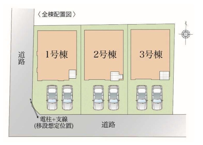 【区画図】 | 野田市上花輪6期　全3棟