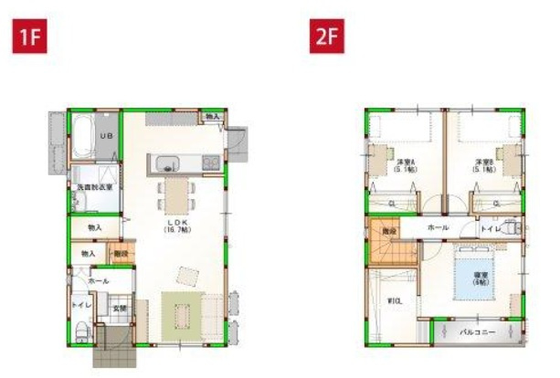 高知市高須東町　②　新築戸建　の間取り|3LDK+WICL　土地面積　101.38㎡（約30.66坪）　建物面積　88.44㎡（約26.75坪）